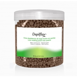 DEPILFLAX WOSK TWARDY BEZPASKOWY DO DEPILACJI PEREŁKA 600G CZEKOLADOWY